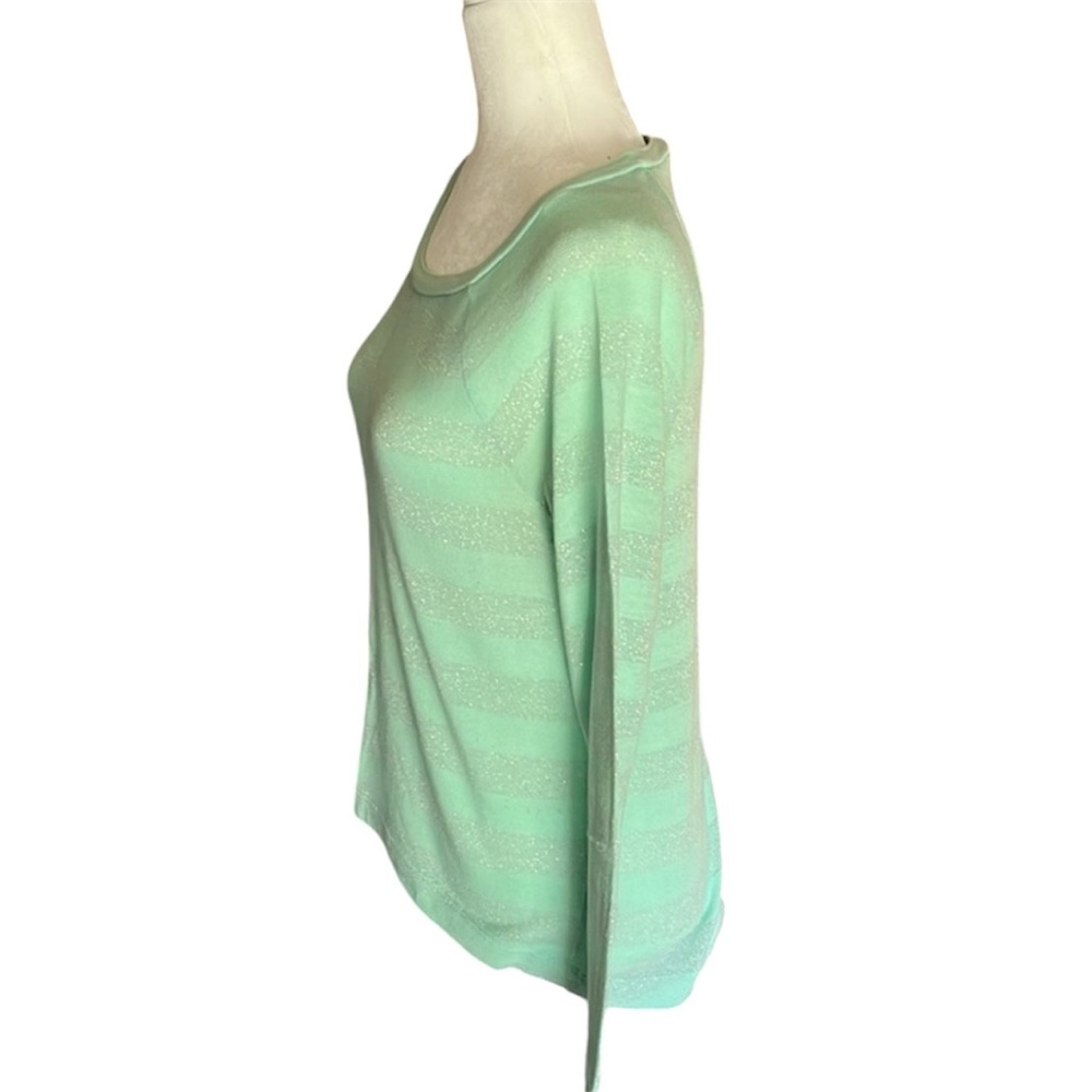 Mossimo Supply High/Low Metallic Striped Top Junior's Size M - Picture 4 of 11